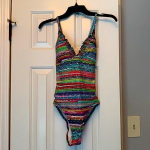 Lightly worn multi color swimsuit.